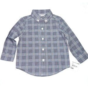 Janie and Jack boys plaid long sleeve button down, size 12-18 months, NWT